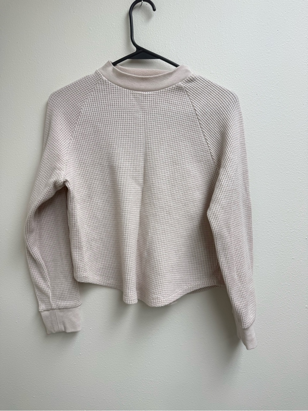 Madewell Cream Waffle-Knit Raglan Pullover Style:NS606